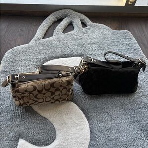 Coach Dual-Tone Brown and Black Shoulder Bags
